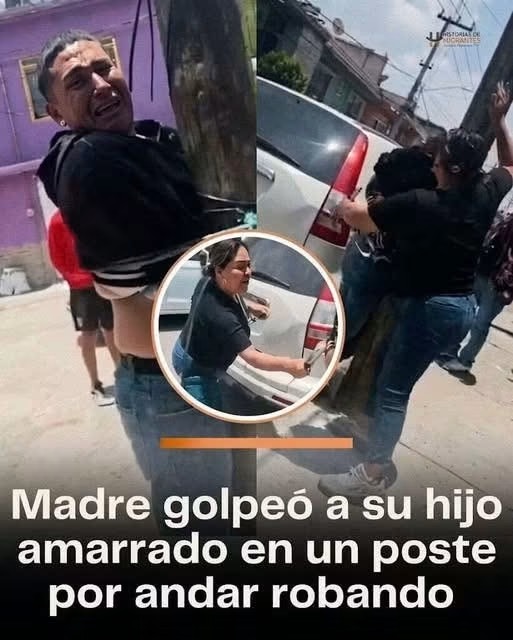 Madre golpeó a su hijo adulto tras acusaciones de robo y el video se volvió viral