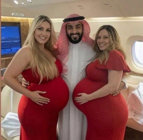 Imagen viral sobre supuesto millonario árabe y dos embarazadas genera dudas en redes