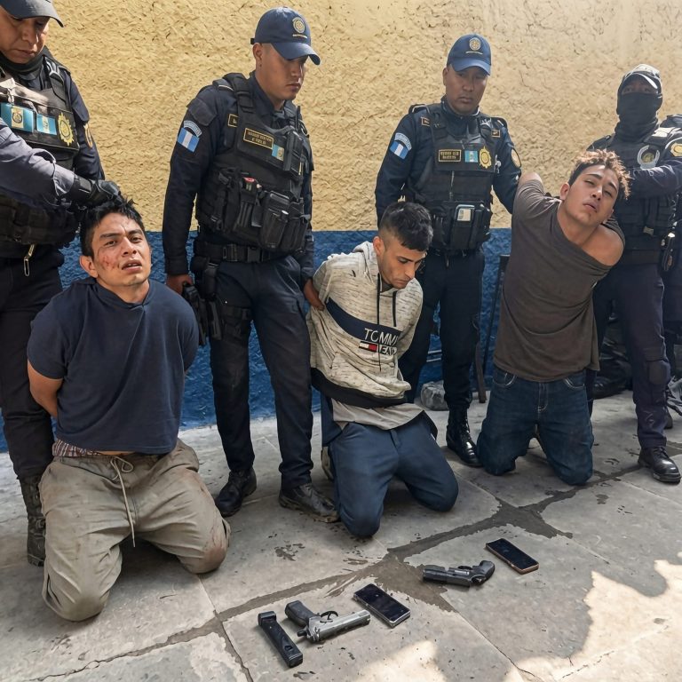 PNC captura a tres presuntos implicados en robos armados y decomisa armas, municiones y teléfonos celulares