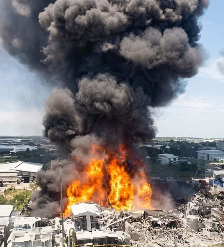 Un incendio de gran magnitud genera alarma en una extensa zona industrial