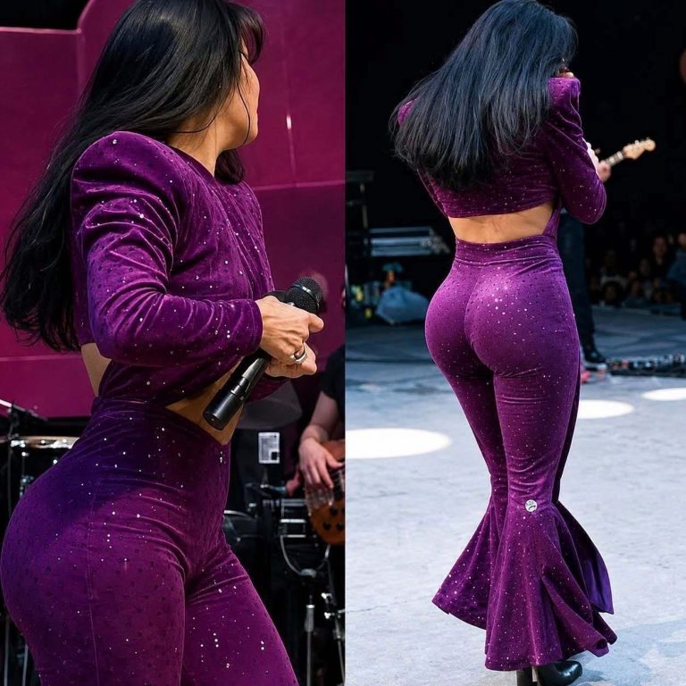 La imagen de Selena con traje morado que genera dudas sobre su historia