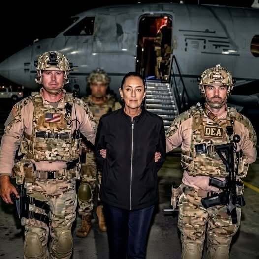 Una imagen de Claudia Sheinbaum custodiada por la DEA sacudió México, pero todo era un montaje